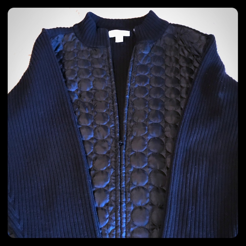 CJ Banks black zippered puff and ribbed jacket.